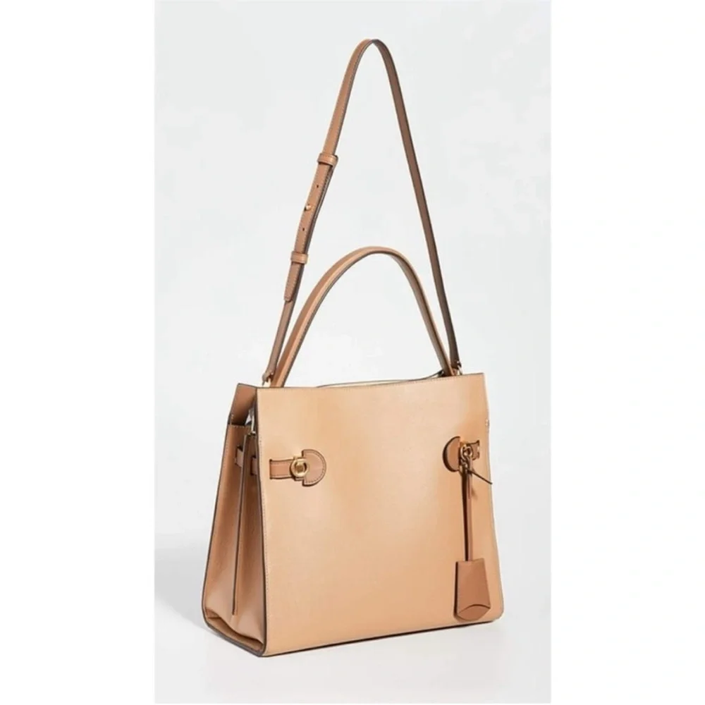 Tory Burch Classic Tan Leather Double Bag - Top-Handle Shoulder Bag